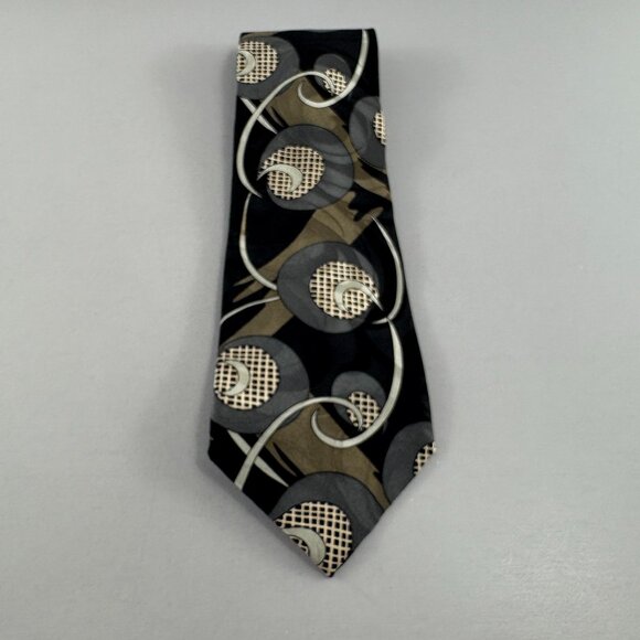 Urban Canvas Black / Cream Geometric Men's Tie 4" x 60" - Picture 1 of 3